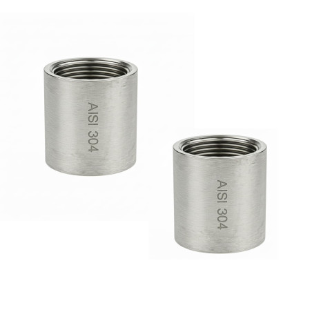 Raccordo Manicotto Cilindrico in Acciaio Inox 304, Connessione F/F Gas, Resistente alla Corrosione e Alte Temperature, Ideale pe