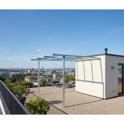 Fratelli Biasco Pergola Addossata a Muro in Ferro Zincato - Gazebo Design Elegante e Robusto, Ideale per Giardino e Terrazzo