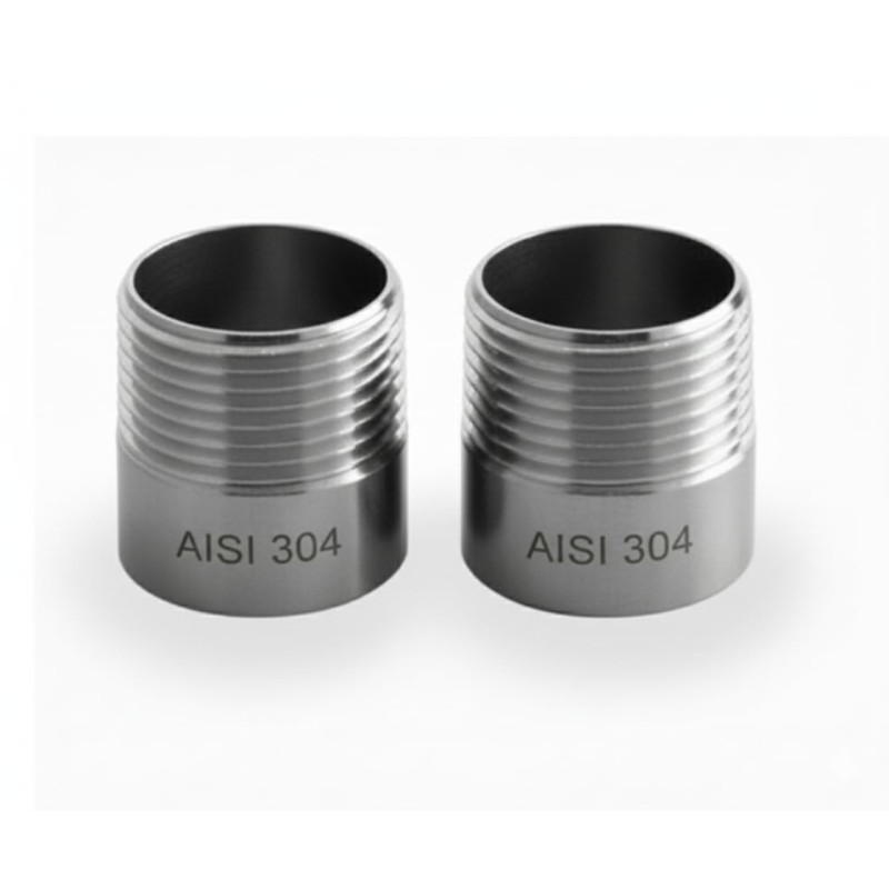 TRONCHETTO Filettato in Acciaio Inox AISI 304-2 PEZZI - Raccordo a Saldare Maschio, Idoneo per Acqua, Gas e Sistemi Industriali.