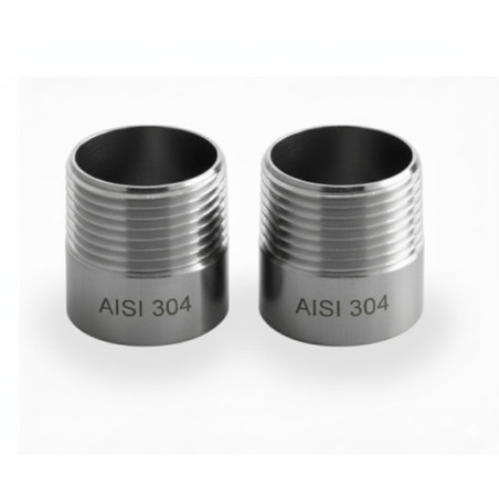 TRONCHETTO Filettato in Acciaio Inox AISI 304-2 PEZZI - Raccordo a Saldare Maschio, Idoneo per Acqua, Gas e Sistemi Industriali.