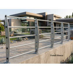 Galvanized Outdoor 5-Bar Railing | Modular Fence System | F.lli Biasco