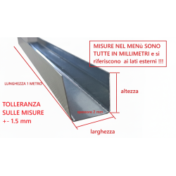 Profilo a U in Ferro Zincato | Barra Metallico Anti-Corrosione per Costruzioni, Telai, Fai da Te