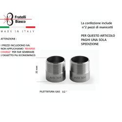 Set 2 Tronchetti Inox AISI 304 a Saldare | Raccordi M
