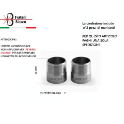 Set 2 Tronchetti Inox AISI 304 a Saldare | Raccordi M