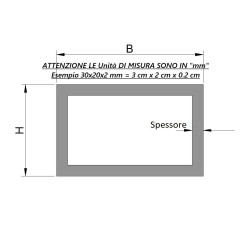 tubolare Rettangolare Ferro S235JR 2m | Scatolato