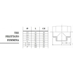 Raccordo a T 90° Inox AISI 316 Filettato | 150 Lbs