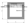 Tubolare Quadrato in Acciaio Inox Aisi 304 Lunghezza 1 Metro
