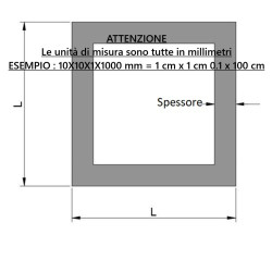 Tubo Scatolato Quadrato Ferro Zincato | 1m e 2m