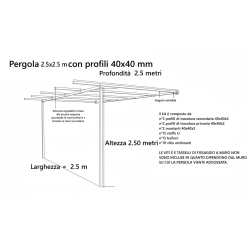 Fratelli Biasco Pergola Addossata a Muro in Ferro Zincato