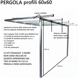 Fratelli Biasco Pergola Addossata a Muro in Ferro Zincato